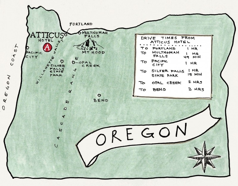 An Illustrated Map of Oregon